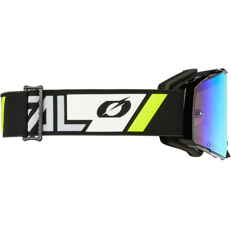 Motocross-briller O'Neal B-55 Cram sort-hvid med spejlet guld plexiglas