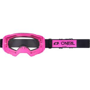 Motocross-briller O'Neal B-22 Core sort-pink med klar plexiglas