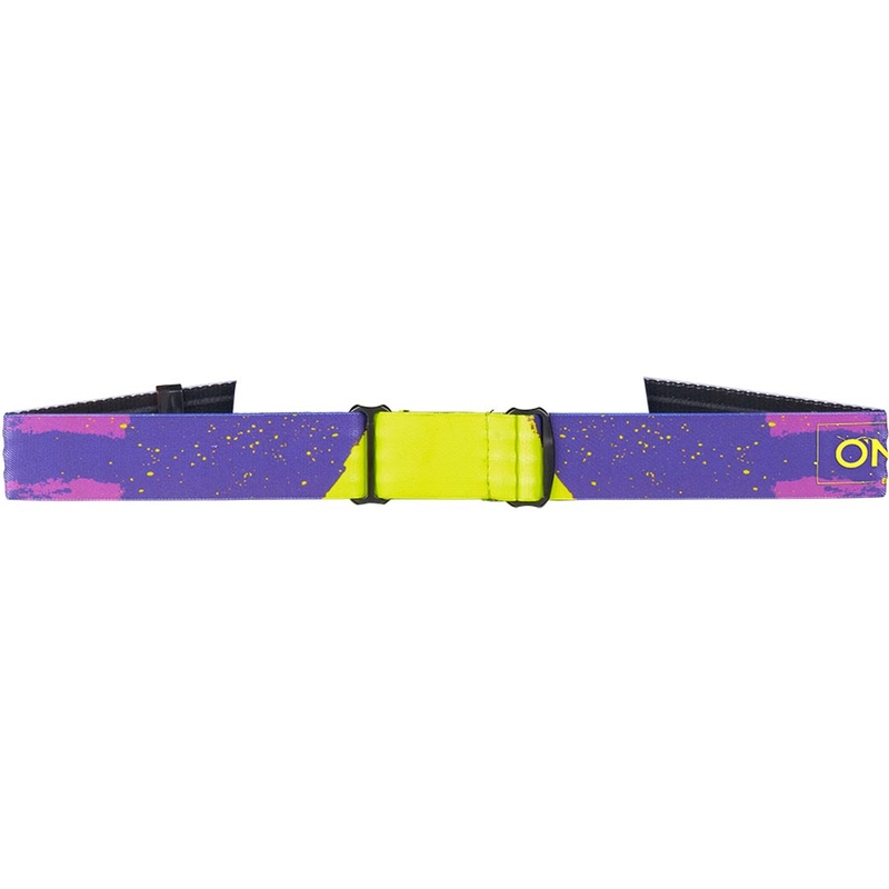 Motocrossbriller O'Neal B-22 Paint lilla-fluo gul med grå plexiglas