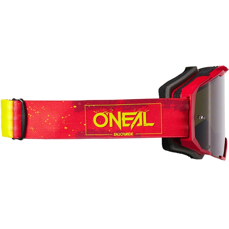 Motocross-briller O'Neal B-22 Paint rød-fluo gul med grå plexiglas