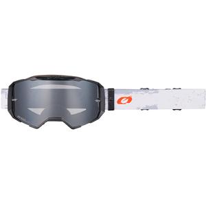 Motocross-briller O´Neal B-22 Paint hvid-sort med sølv plexiglas