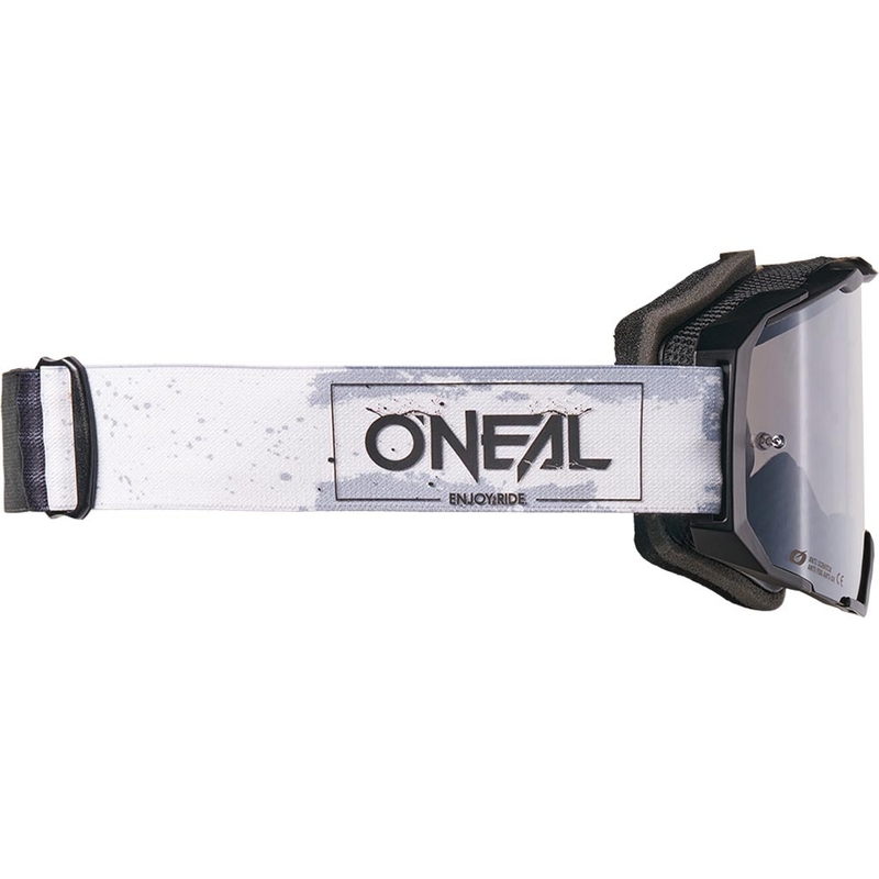 Motocross-briller O´Neal B-22 Paint hvid-sort med sølv plexiglas
