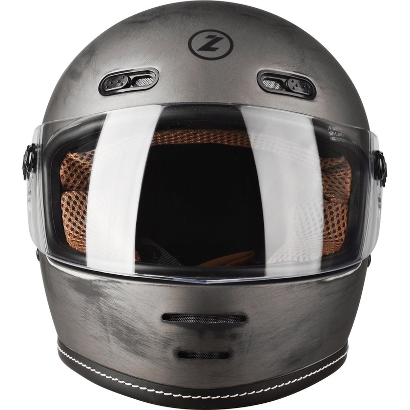 Integral motorcykelhjelm Lazer Oroshi Cafe Racer sort-brun udsalg