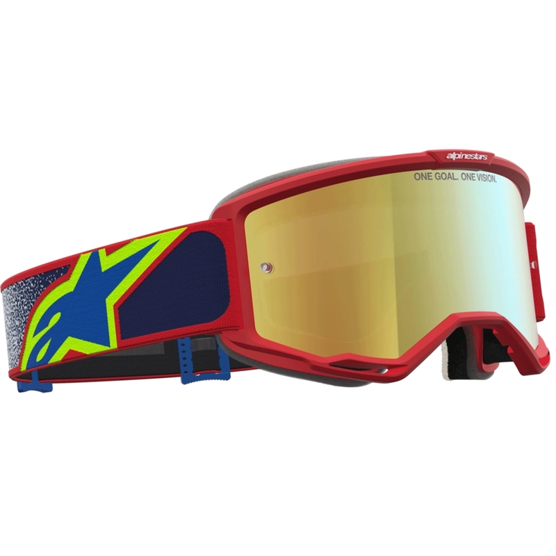 Alpinestars Vision 5 Drag motocrossbriller rød-blå-fluo gul