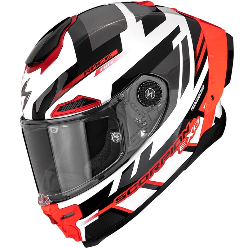 Scorpion EXO-RACE Air Carbon Fury integralhjelm hvid-sølv-rød