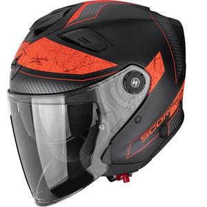 Scorpion EXO-GT Jet Crest Åben Motorcykelhjelm, Matsort/Rød