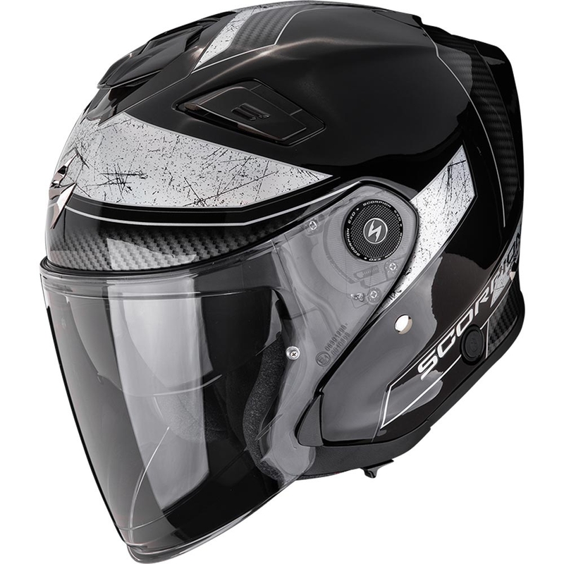 Scorpion EXO-GT Jet Crest Åben Motorcykelhjelm Sort/Sølv