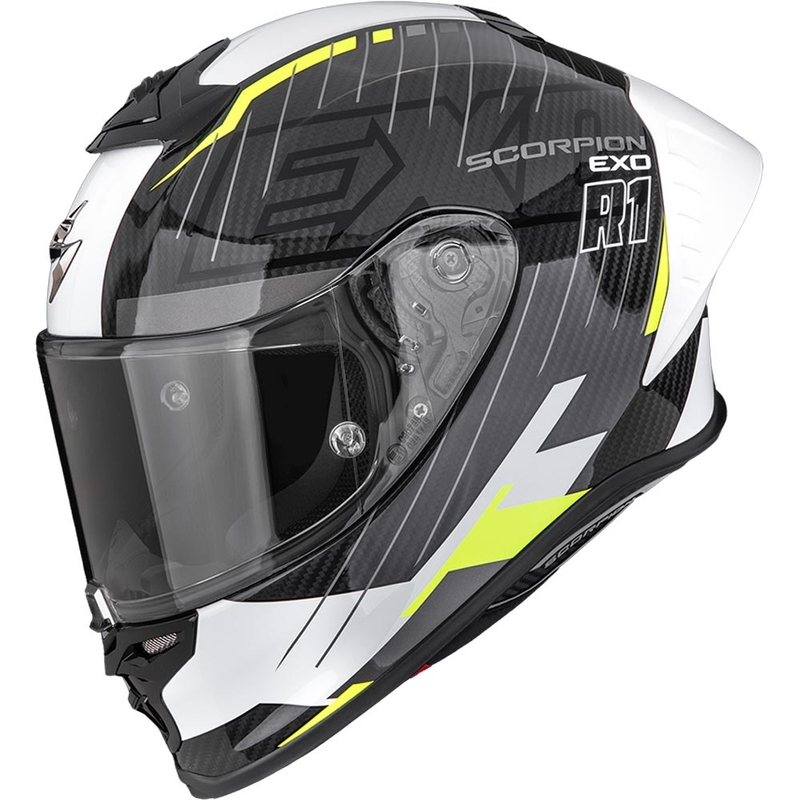 Scorpion EXO-R1 EVO II Air Surge integralhjelm sort-hvid-fluo gul