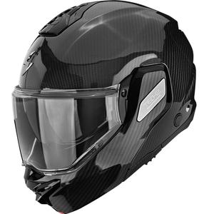 Scorpion EXO-TECH II Carbon Solid flip-up motorcykelhjelm, sort