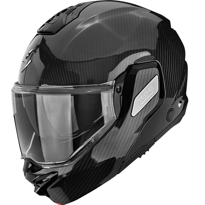 Scorpion EXO-TECH II Carbon Solid flip-up motorcykelhjelm, sort