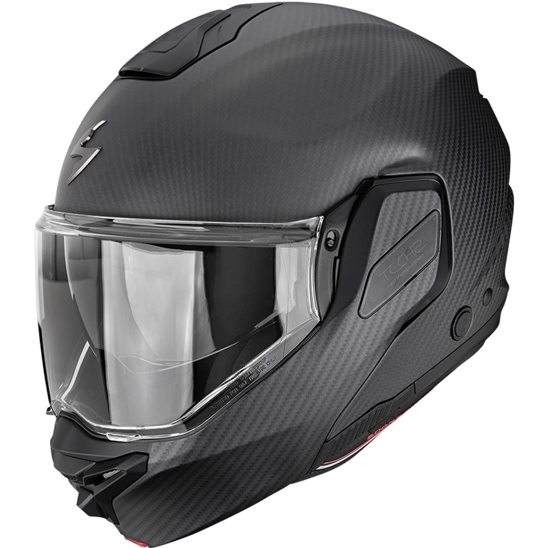 Scorpion EXO-TECH II Carbon Solid flip-up motorcykelhjelm, matsort