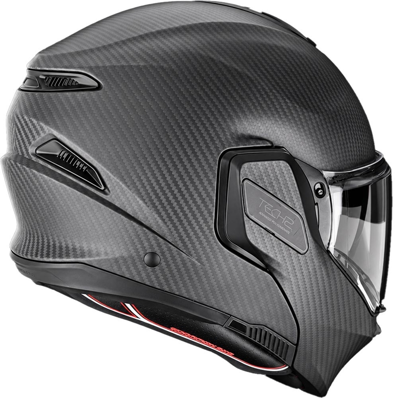 Scorpion EXO-TECH II Carbon Solid flip-up motorcykelhjelm, matsort