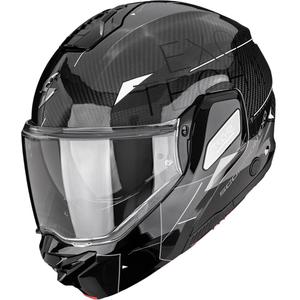 Scorpion EXO-TECH II Carbon Viator flip-up motorcykelhjelm, sort-sølv