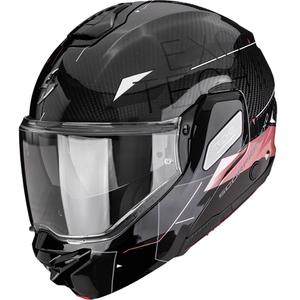 Scorpion EXO-TECH II Carbon Viator flip-up motorcykelhjelm sort-pink