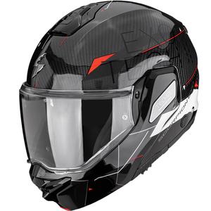 Scorpion EXO-TECH II Carbon Viator flip-up motorcykelhjelm sort-hvid-rød