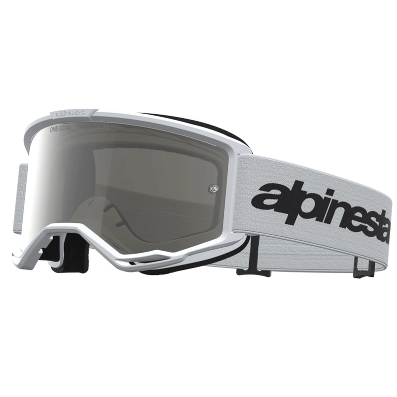 Alpinestars Vision 3 Wordmark motocrossbriller hvid-sort