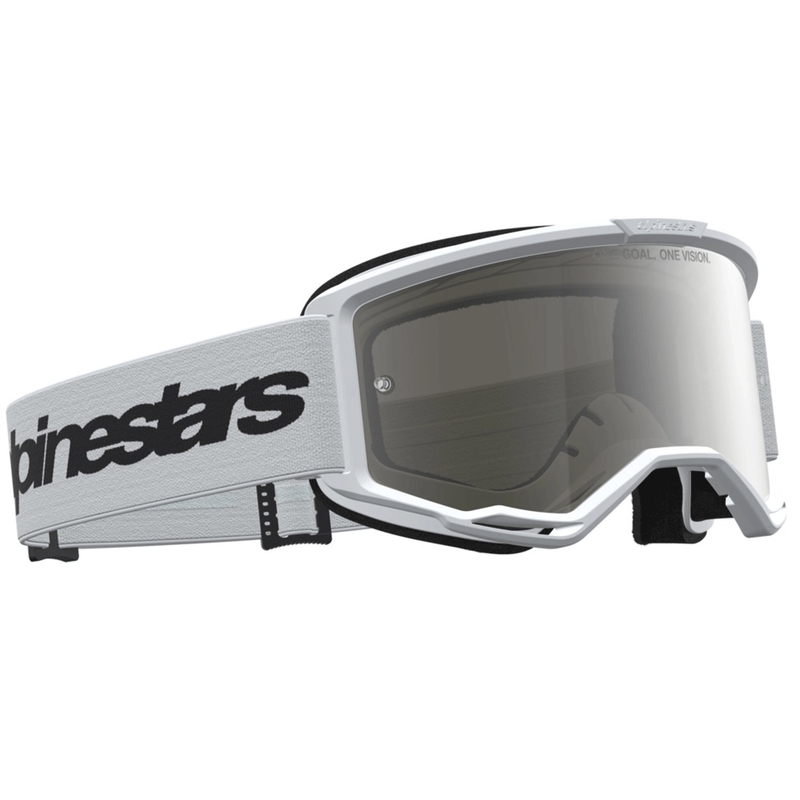 Alpinestars Vision 3 Wordmark motocrossbriller hvid-sort