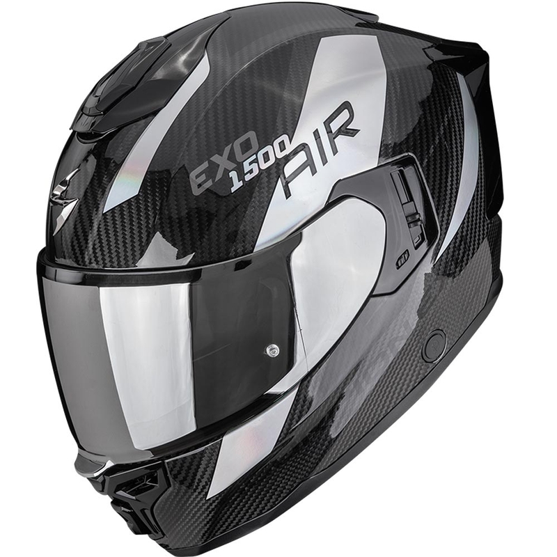 Scorpion EXO-1500 Carbon Air Plated Integralhjelm, Sort/Sølv