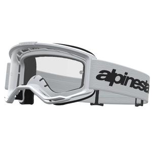 Alpinestars Vision 3 Wordmark motocrossbriller hvid-sort med klar plexiglas
