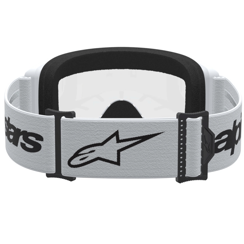 Alpinestars Vision 3 Wordmark motocrossbriller hvid-sort med klar plexiglas