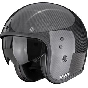 Scorpion Belfast II Carbon Solid Åben Motorcykelhjelm, Sort