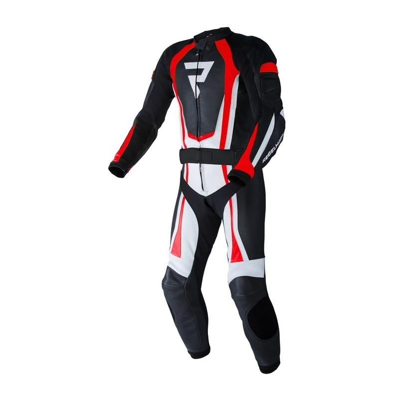 Rebelhorn Piston II PRO sort-hvid-rød motorcykeloverall udsalg