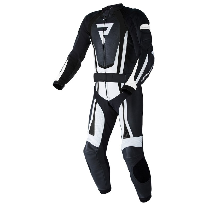 Rebelhorn Piston II PRO sort og hvid motorcykeloverall udsalg