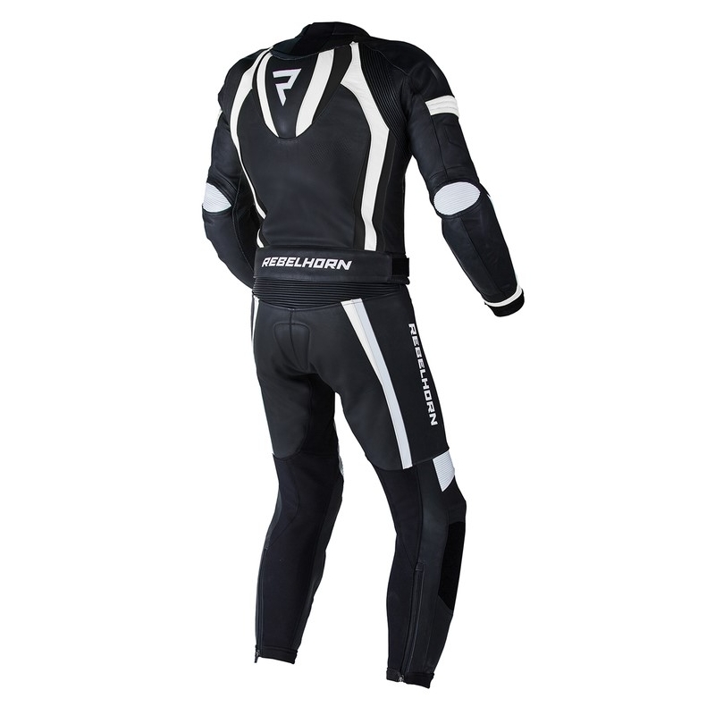 Rebelhorn Piston II PRO sort og hvid motorcykeloverall udsalg