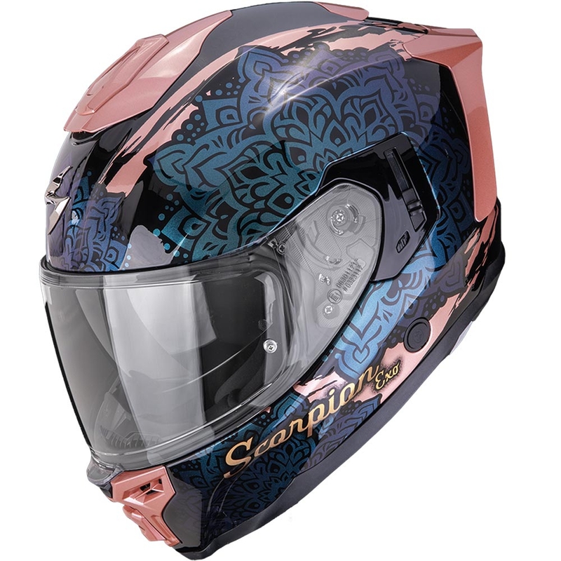 Scorpion EXO-1500 Air Vortex fullface motorcykelhjelm sort-pink-kamæleon