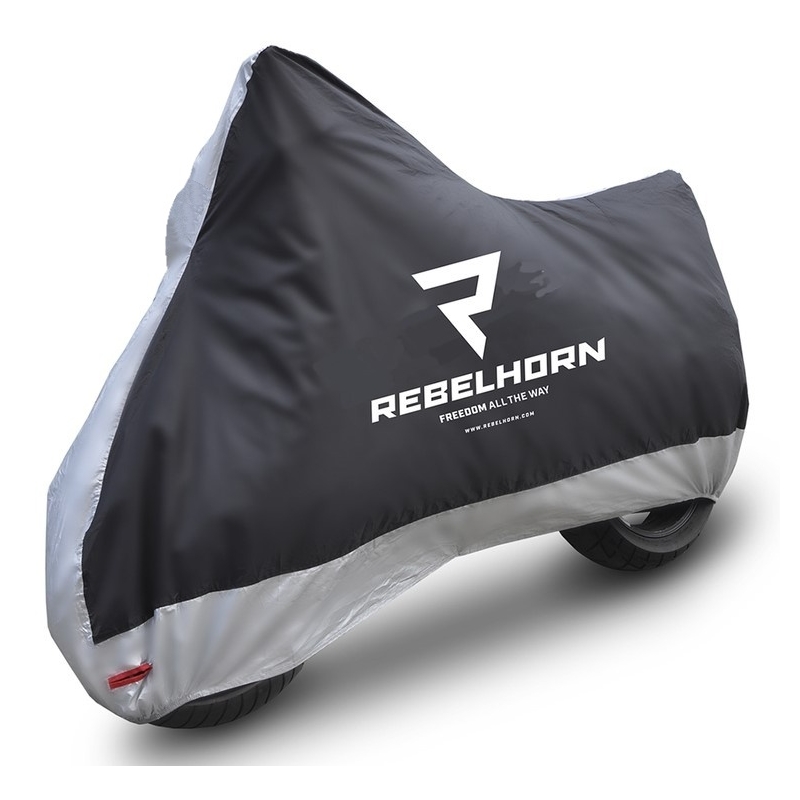 Motorcykelpresenning Rebelhorn Cover II sort-sølv