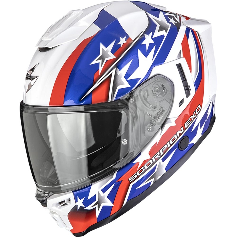Scorpion EXO-1500 Air Etoile fullface motorcykelhjelm hvid-blå-rød