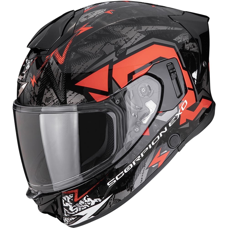 Scorpion EXO-530 Air Meteor fullface motorcykelhjelm sort-sølv-rød