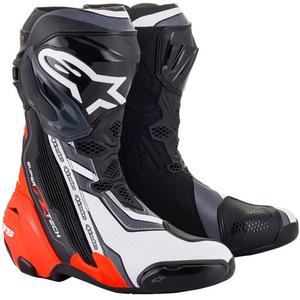 Alpinestars Supertech R sort-fluoro rød-hvid-grå motorcykelstøvler