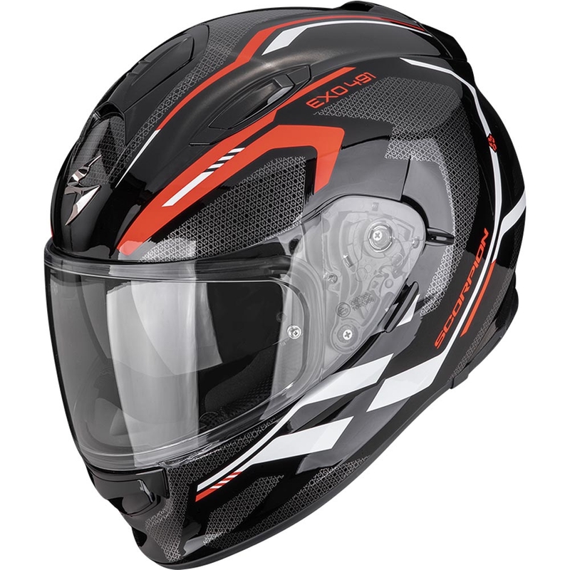 Scorpion EXO-491 KRYPTA fullface motorcykelhjelm sort-rød-hvid