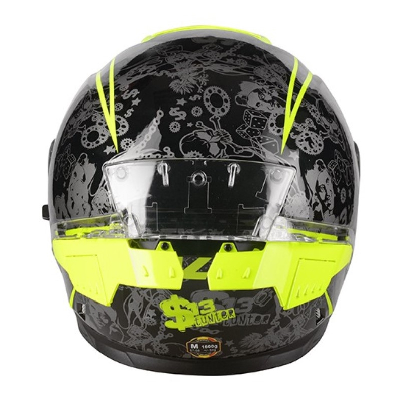 Lazer Rafale SR $13 Original sort-grå-fluogul integreret motorcykelhjelm udsalg