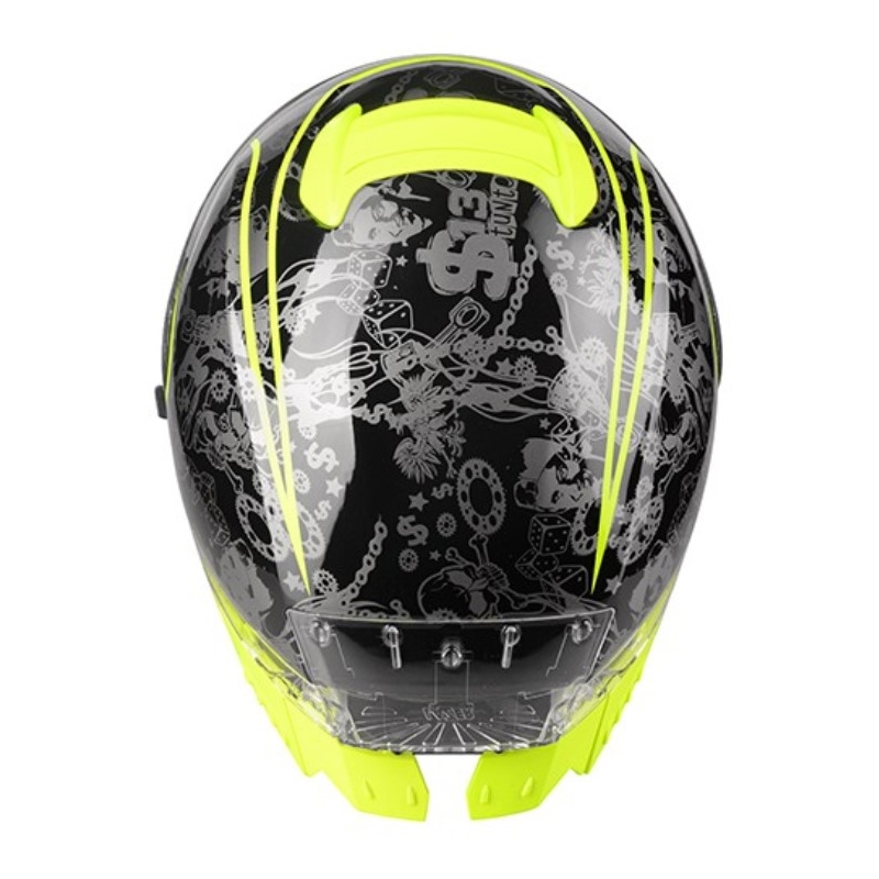 Lazer Rafale SR $13 Original sort-grå-fluogul integreret motorcykelhjelm udsalg