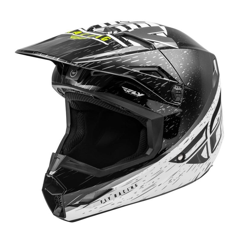 Motokrosová přilba FLY Racing Kinetic K120 černo-bílo-fluo žlutá