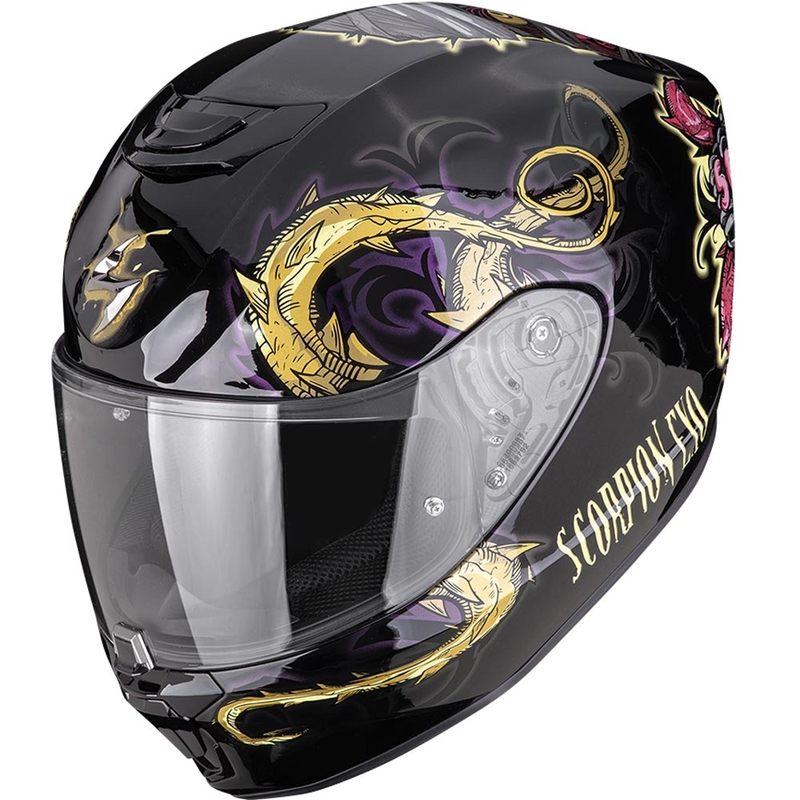 Scorpion EXO-391 Mumia fullface motorcykelhjelm sort kamæleon