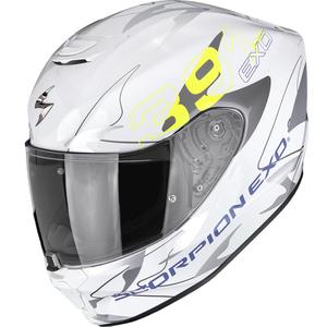 Scorpion EXO-391 Key fullface motorcykelhjelm hvid-sølv-fluo gul
