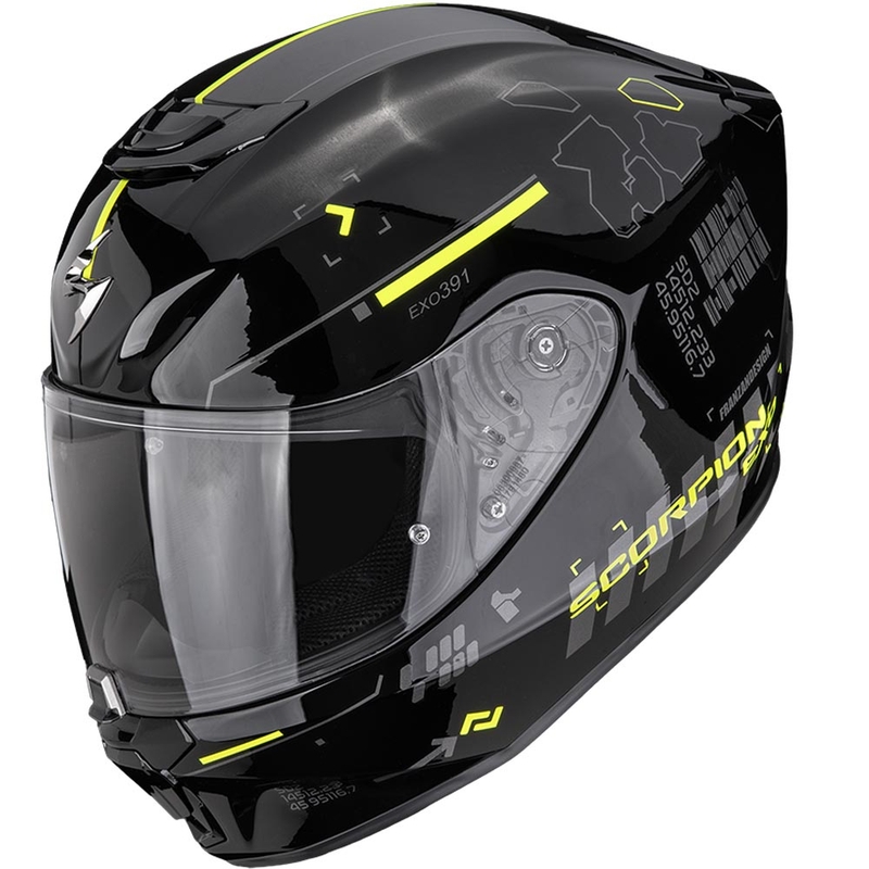 Scorpion EXO-391 Iron fullface motorcykelhjelm sort-fluo gul