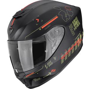 Scorpion EXO-391 Iron fullface motorcykelhjelm, mat sort-grøn-rød