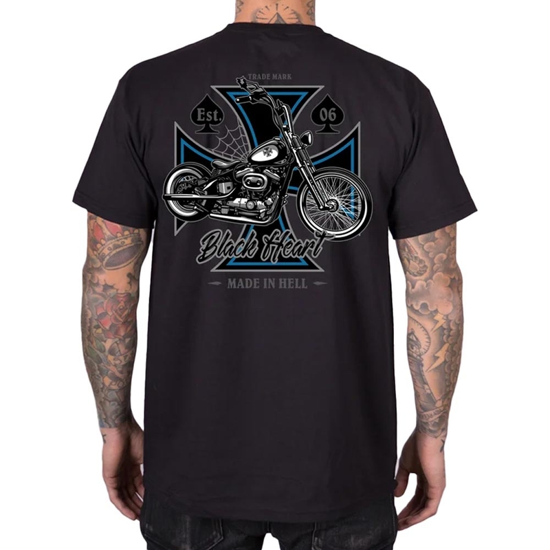 T-shirt Sort Hjerte Chopper Kors sort