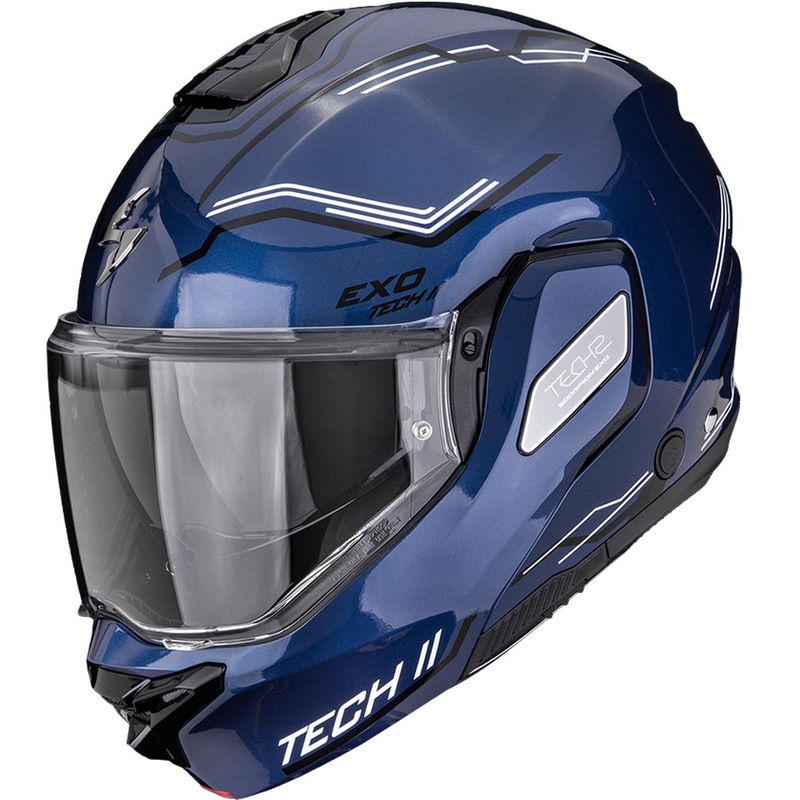 Scorpion EXO-TECH II Dash flip-up motorcykelhjelm blå-sort-hvid