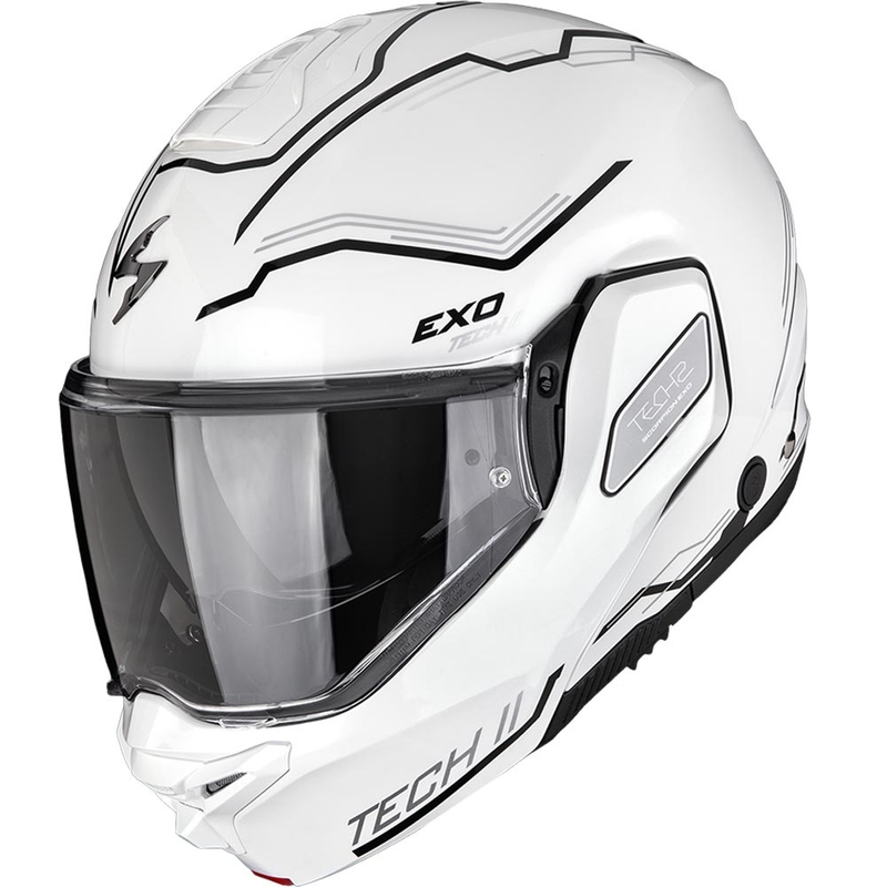 Scorpion EXO-TECH II Dash flip-up motorcykelhjelm hvid-sølv-sort