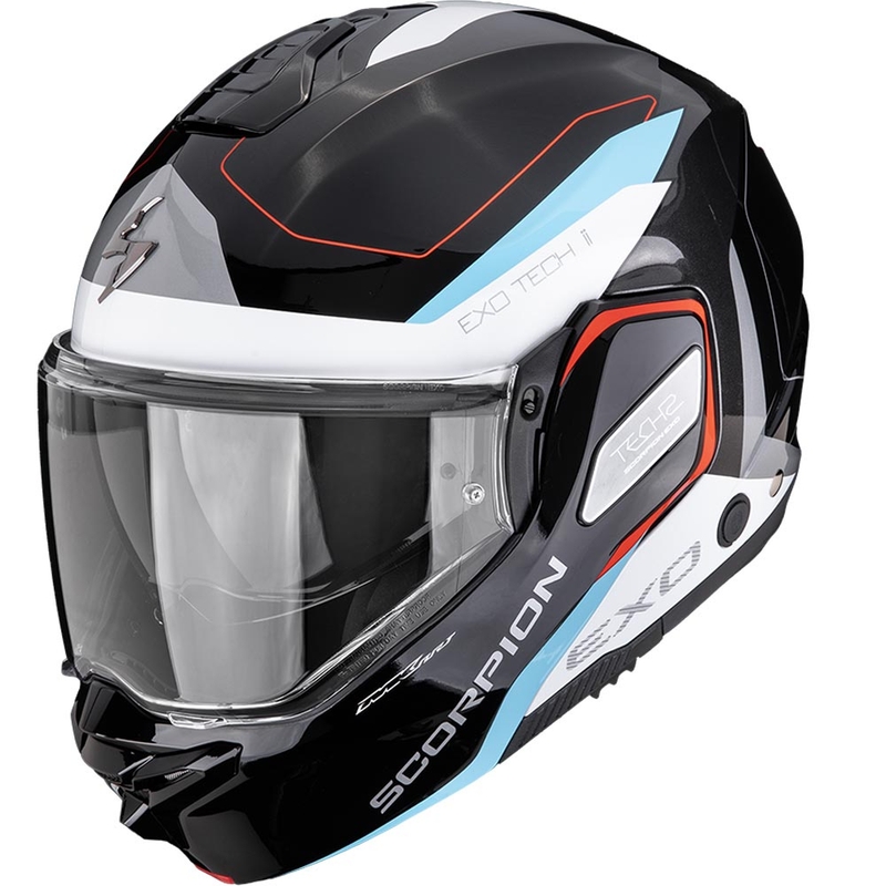 Scorpion EXO-TECH II Passager flip-up motorcykelhjelm sort-hvid-blå