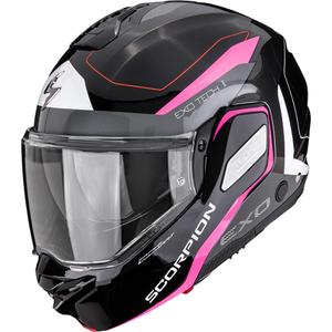 Scorpion EXO-TECH II Passager flip-up motorcykelhjelm sort-sølv-pink