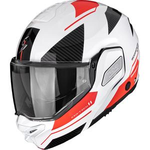 Scorpion EXO-TECH II Void flip-up motorcykelhjelm hvid-sølv-rød