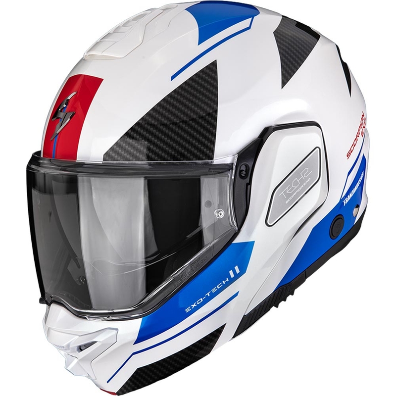Scorpion EXO-TECH II Void flip-up motorcykelhjelm hvid-blå-sølv