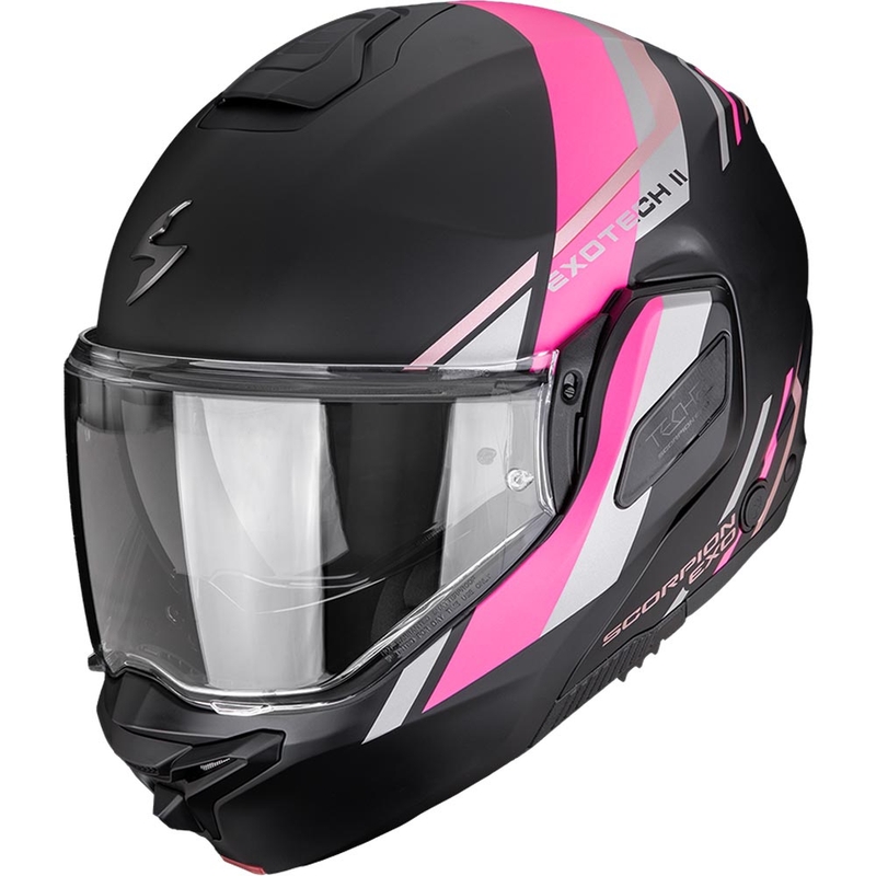 Scorpion EXO-TECH II Markus flip-up motorcykelhjelm, mat sort-pink