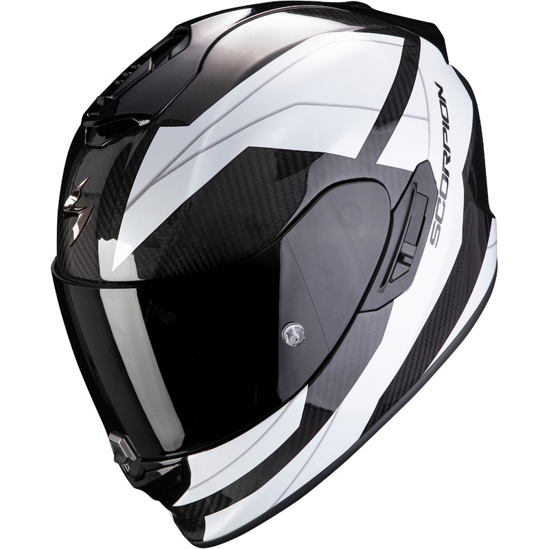 Integrální přilba Scorpion EXO-1400 Carbon Air Legione černo-bílá výprodej